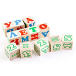 Буквы и цифры (20 шт.) (Кубики для детей деревянные)